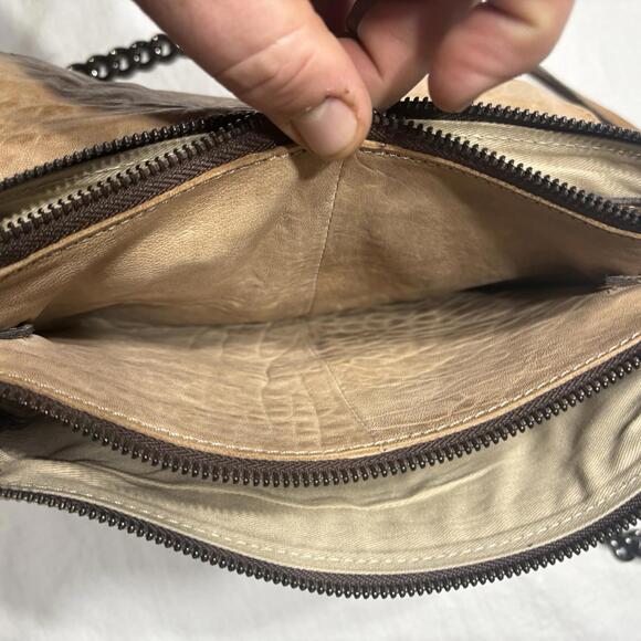 Maxon Collection Purse  Tan  Leather Crossbody Made in  Italy Classic - Picture 13 of 16